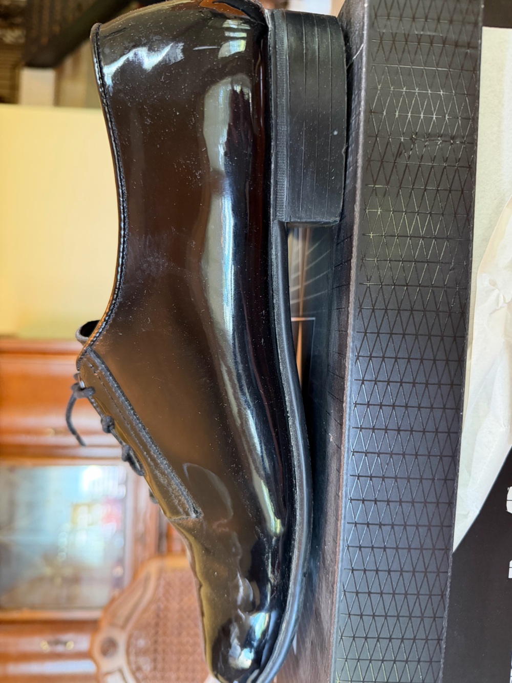 Classic Black Patent Leather Men's Dress Oxfords